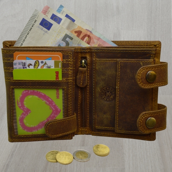 Wild Wasser Büffel Leder Wild Lederbörse Geldbörse Portmonnaie mit Hosenkette